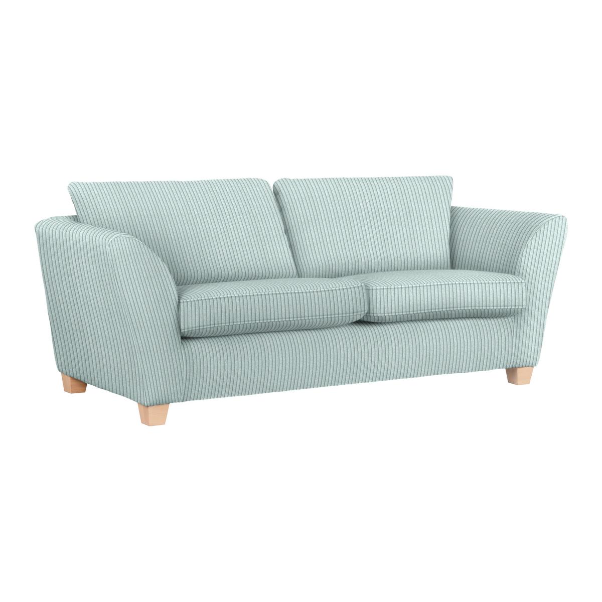 3-Sitzer-Sofa Devado Hellblau Cord - Naturfarben/Hellblau, Holz/Textil (216/70-85/95cm) - Mömax