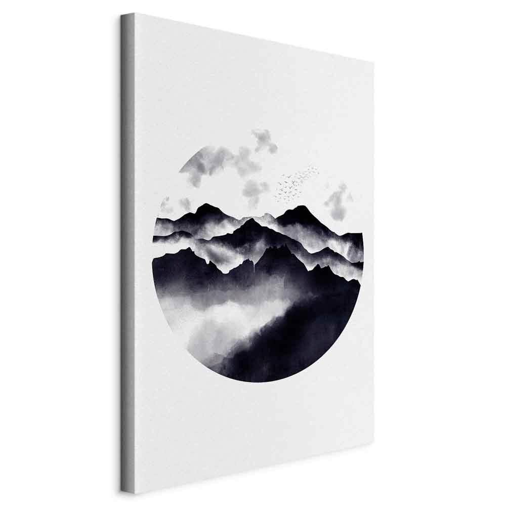 Slika Na Platnu Mountain Landscape - črna/sivobela, Basics, tekstil/leseni material (40/60/1.2cm) - artgeist