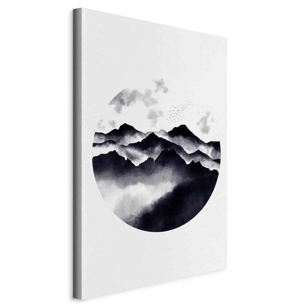 Slika Na Platnu Mountain Landscape - črna/sivobela, Basics, tekstil/leseni material (40/60/1.2cm) - artgeist