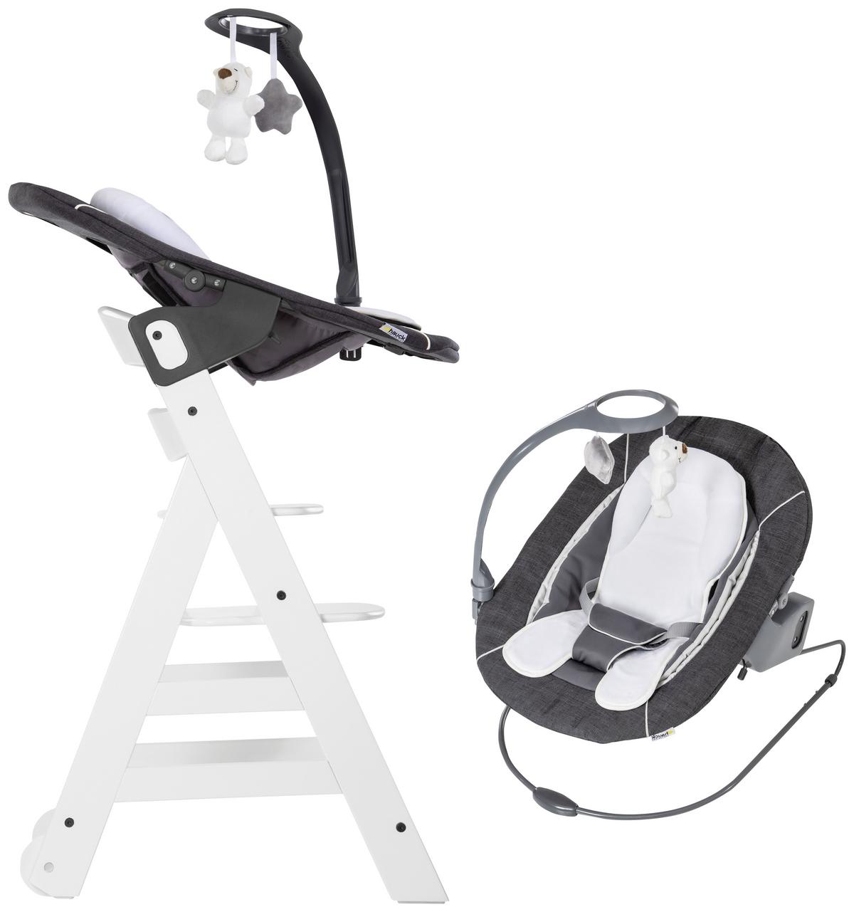 WYSOKIE KRZESŁO 663240 BETA+BOUNCER - biały/szary, Basics, drewno (58/48/83cm) - Hauck