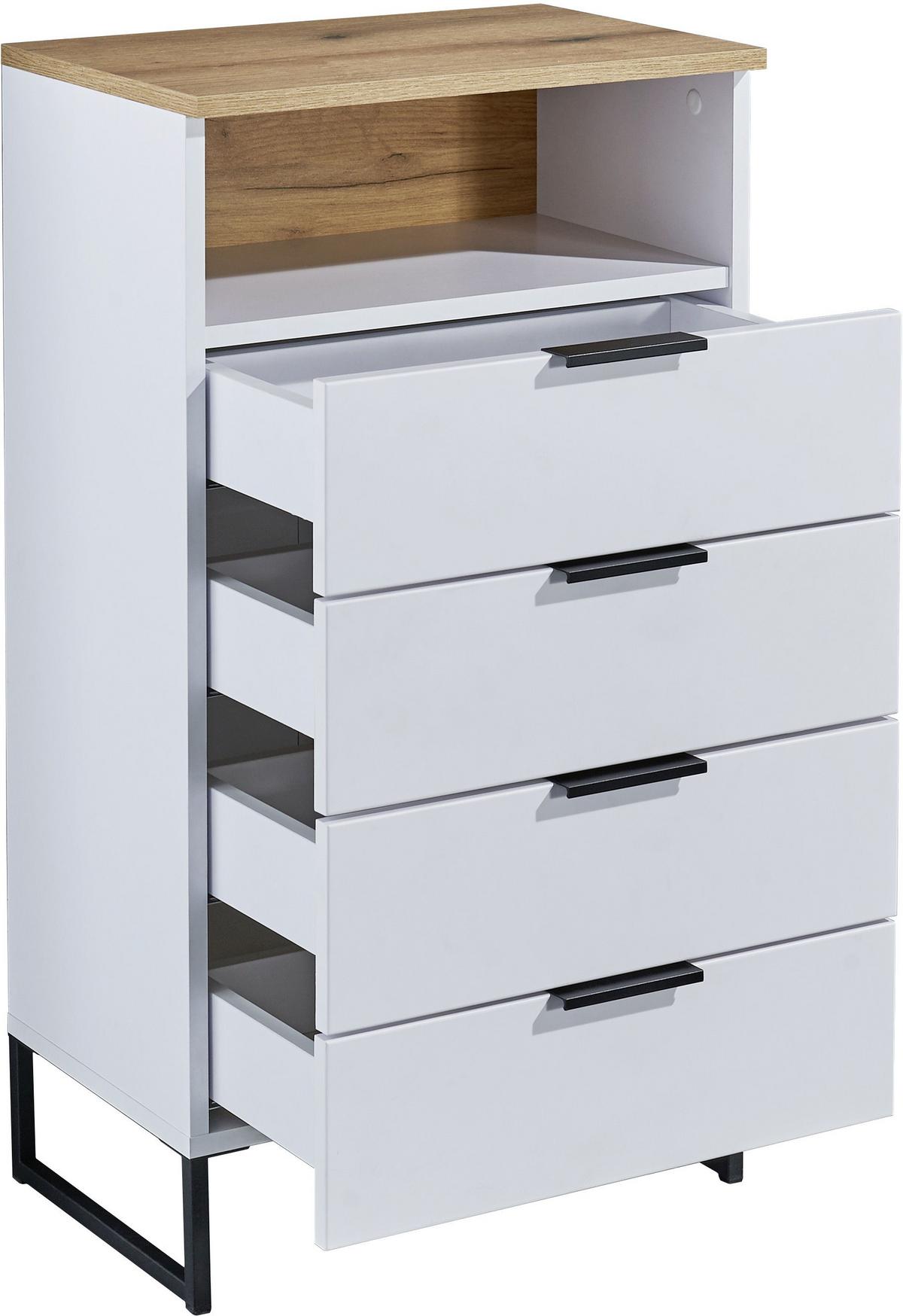 SZAFKA ŚREDNIA DENVER - kolor dębowy/czarny, Konventionell, materiał drewnopochodny/metal (50/91/32cm) - home24