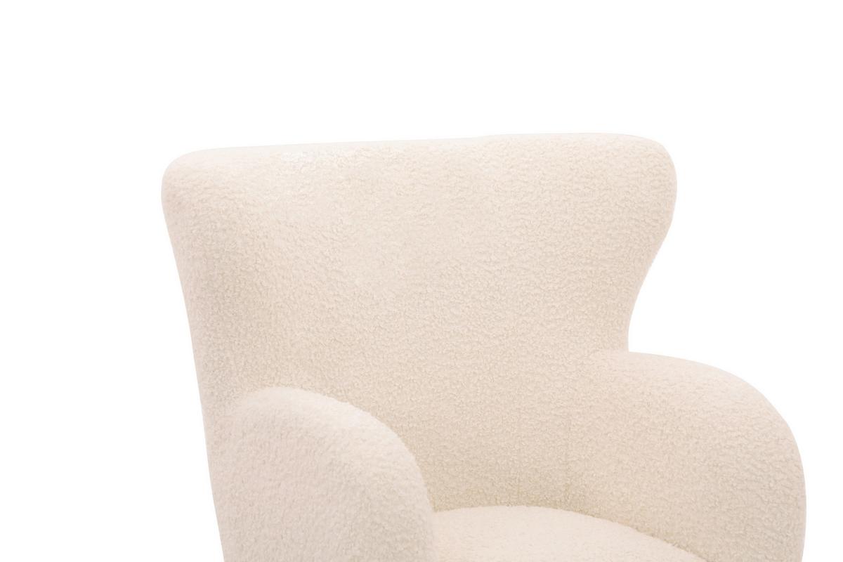 Fotelj Savoy, Bela - bela/barve kostanja, Design, kovina/tekstil (90/98/88cm) - Livetastic