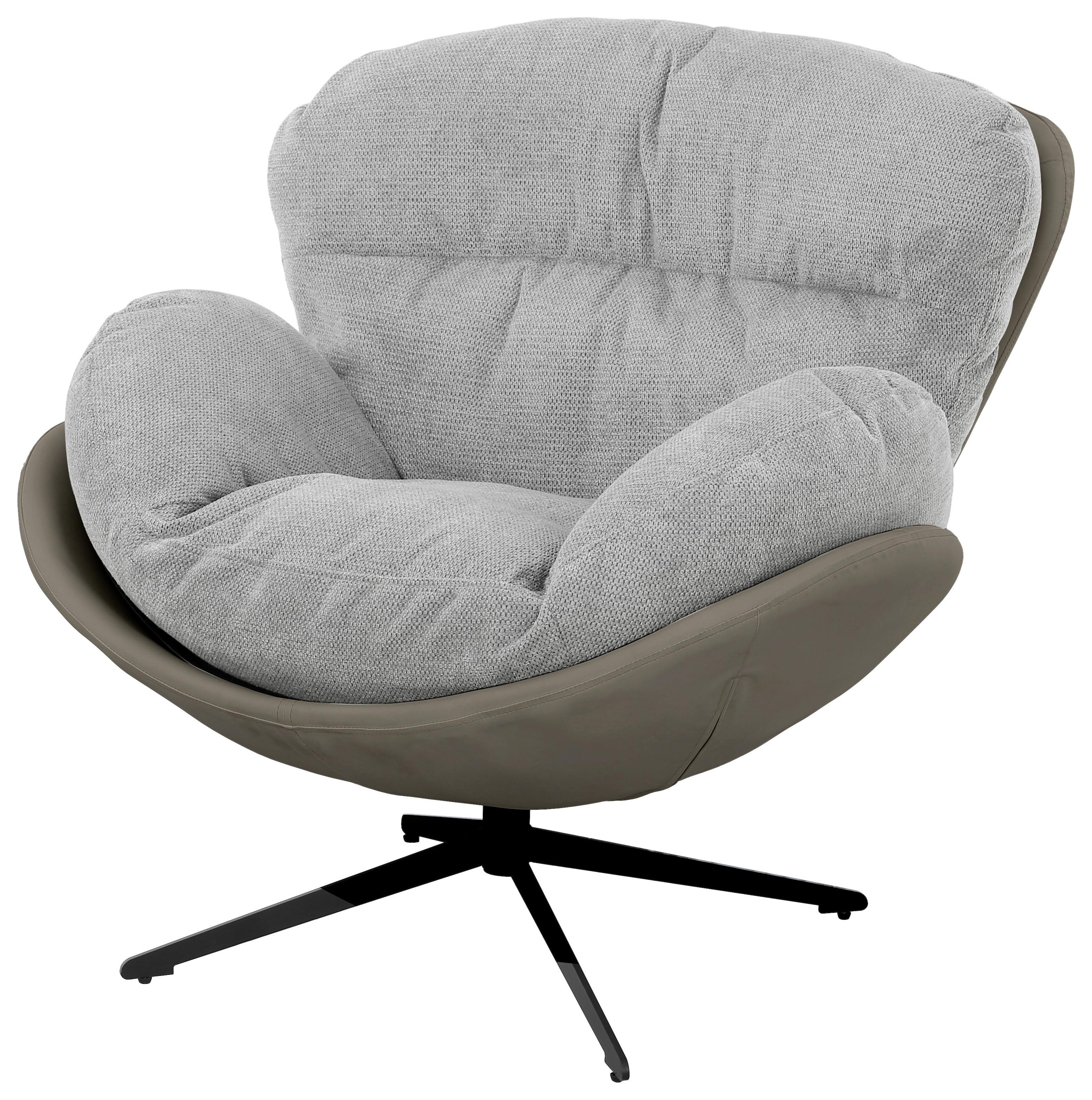 Fotelja Rebecca - siva/crna, Moderno, metal/tekstil (92/97/94cm) - Mömax