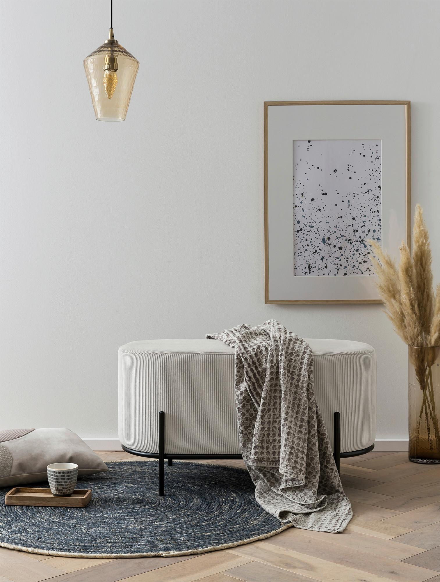 Tabure Cord, Bež - črna/bež, Moderno, kovina/tekstil (80/42/40cm) - Livetastic