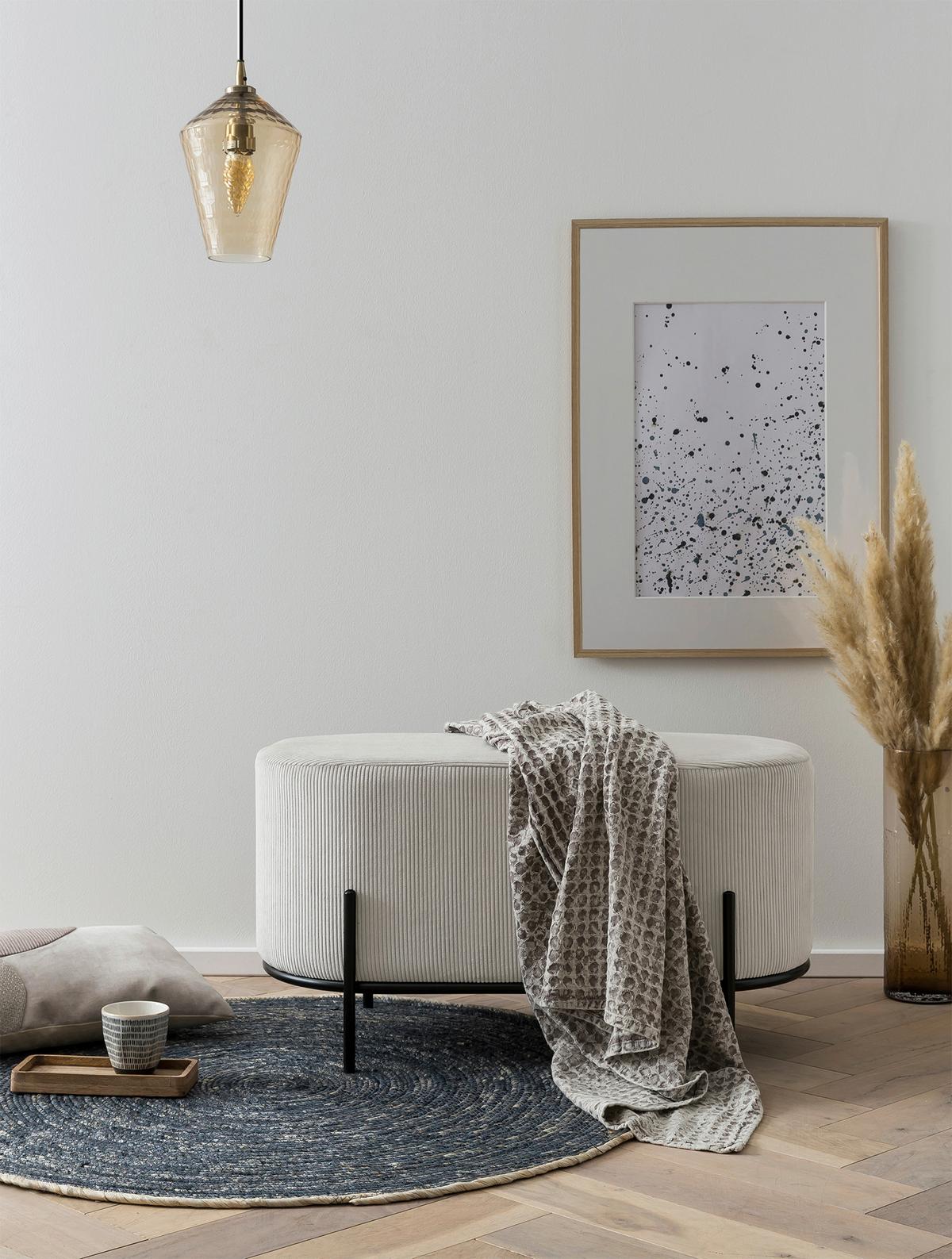 Tabure Cord, Bež - črna/bež, Moderno, kovina/tekstil (80/42/40cm) - Livetastic