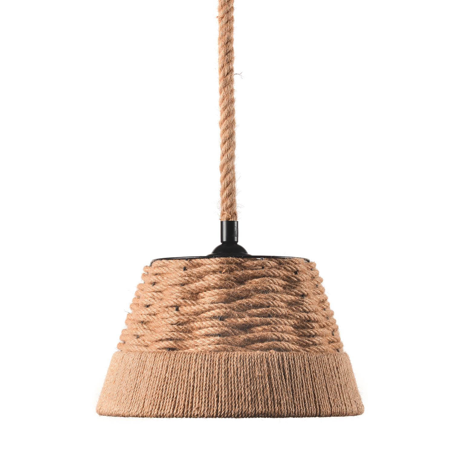 Hängeleuchte Coen Beige max. 22 Watt - Beige, Natur, Naturmaterialien/Textil (36/136cm)