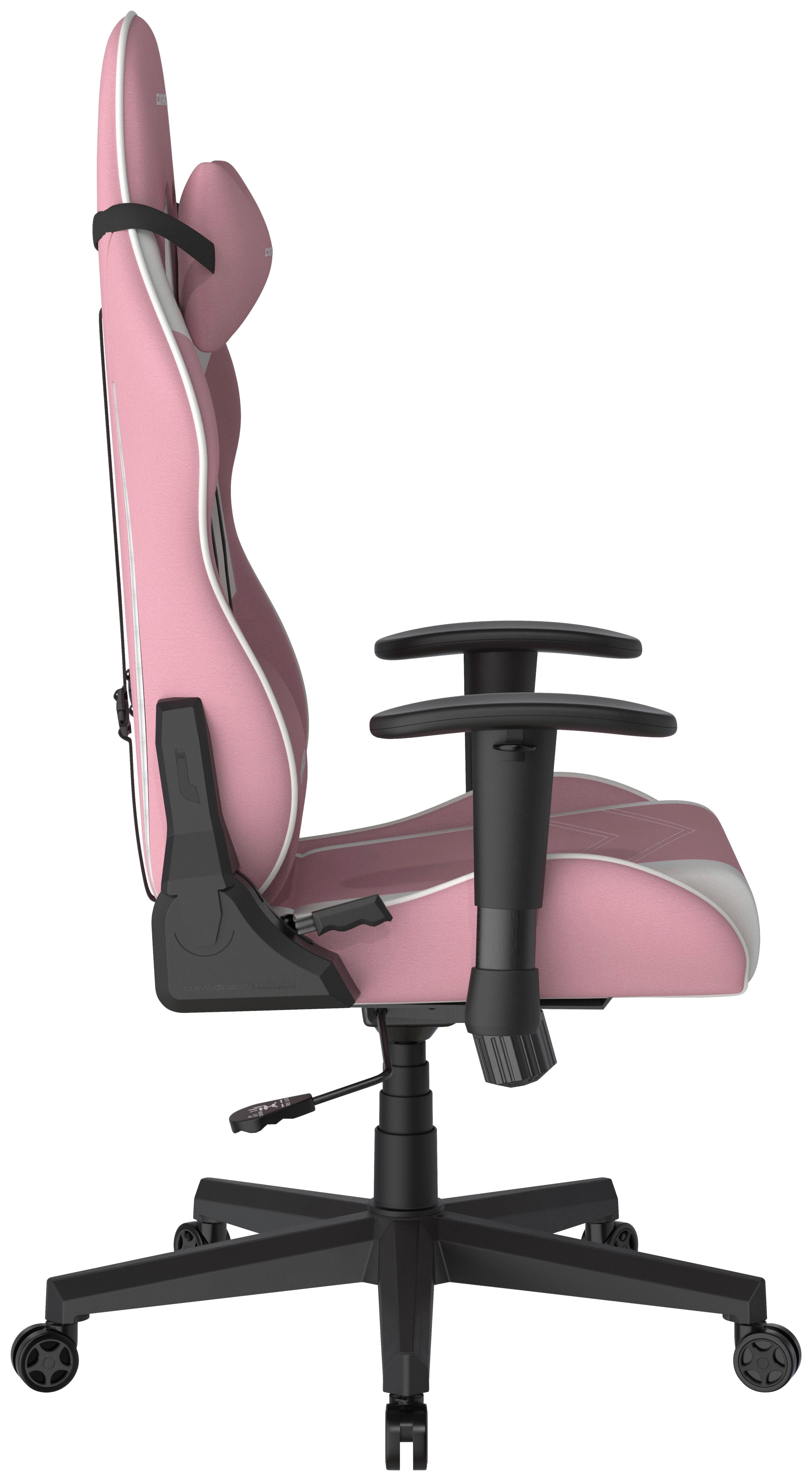 GAMINGSTOL PRINCE - vit/pink, Modern, textil/plast (67/126/67cm) - Dxracer