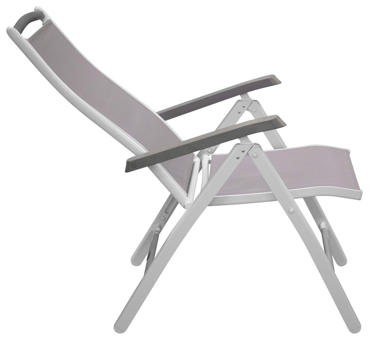 Gartensessel-2er Set Albany ca. 60x110x60 cm Weiß/Grau - Weiß/Grau, KONVENTIONELL, Metall (60/110/60cm) - Gardenson