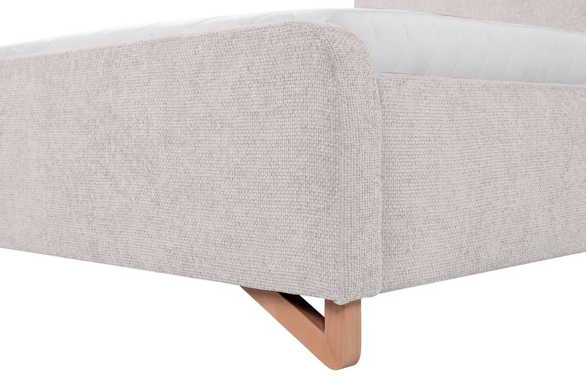 Oblazinjena Postelja Flamingo, Biserna Barva, 180x200cm - svetlo rjava/črna, Moderno, kovina/umetna masa (180/200cm) - MID.YOU