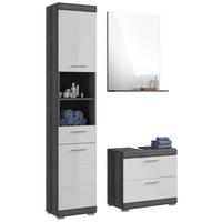 Badezimmer Scout 3-tlg. ca. 97 cm Anthrazit/Weiß - Weiß Hochglanz/Grau, MODERN, Holzwerkstoff/Kunststoff (112cm) - MID.YOU