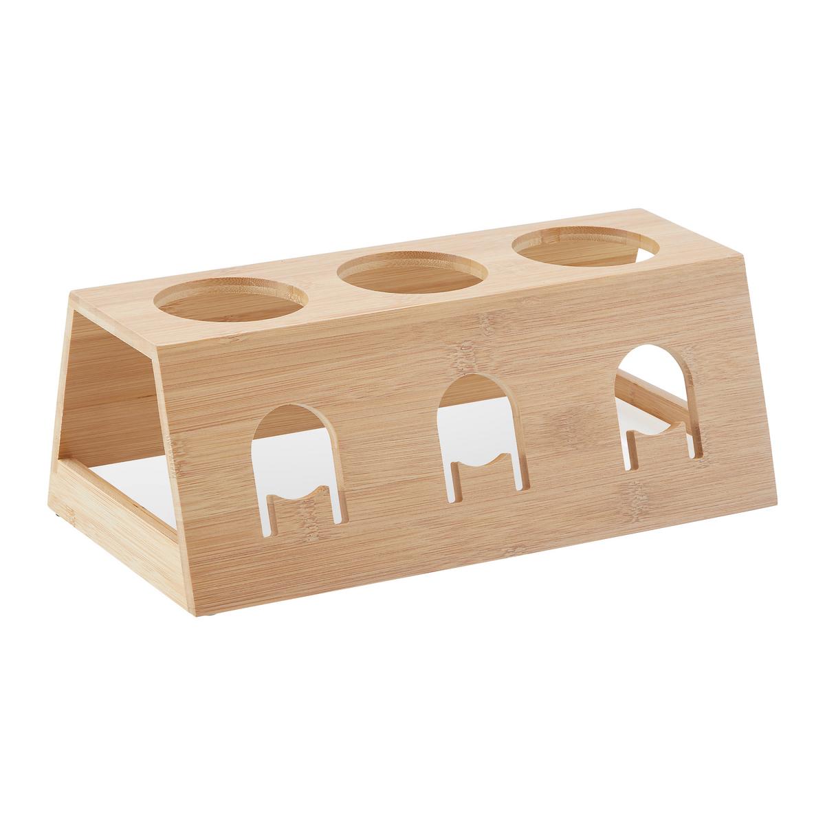 UCHWYT NA BUTELKI BAMBUS NATURFARBEN - kolor naturalny, Basics, drewno (32/12/17,5cm)