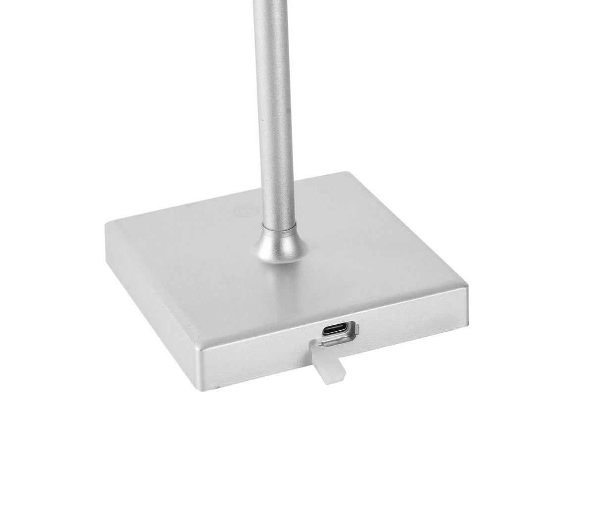 LED-Außenleuchte Rudo in Silber/Weiß max. 2,2 Watt - Weiss/Silberfarben, Modern, Kunststoff/Metall (13/38cm) - Modern Living