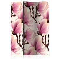 Paravan Blooming Magnolias, Dvostranski, 3-Delni - pink/rjava, Basics, tekstil/les (135/172/3cm) - artgeist