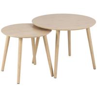 ZESTAW STOLIKÓW KAWOWYCH ROSLIN - kolor naturalny, Design, drewno (60/60/45cm)