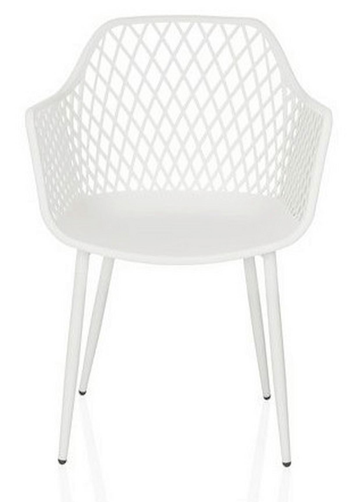 Vrtni Stol Begio L, Bela - bela, Moderno, kovina/umetna masa (56/81/50cm) - MID.YOU