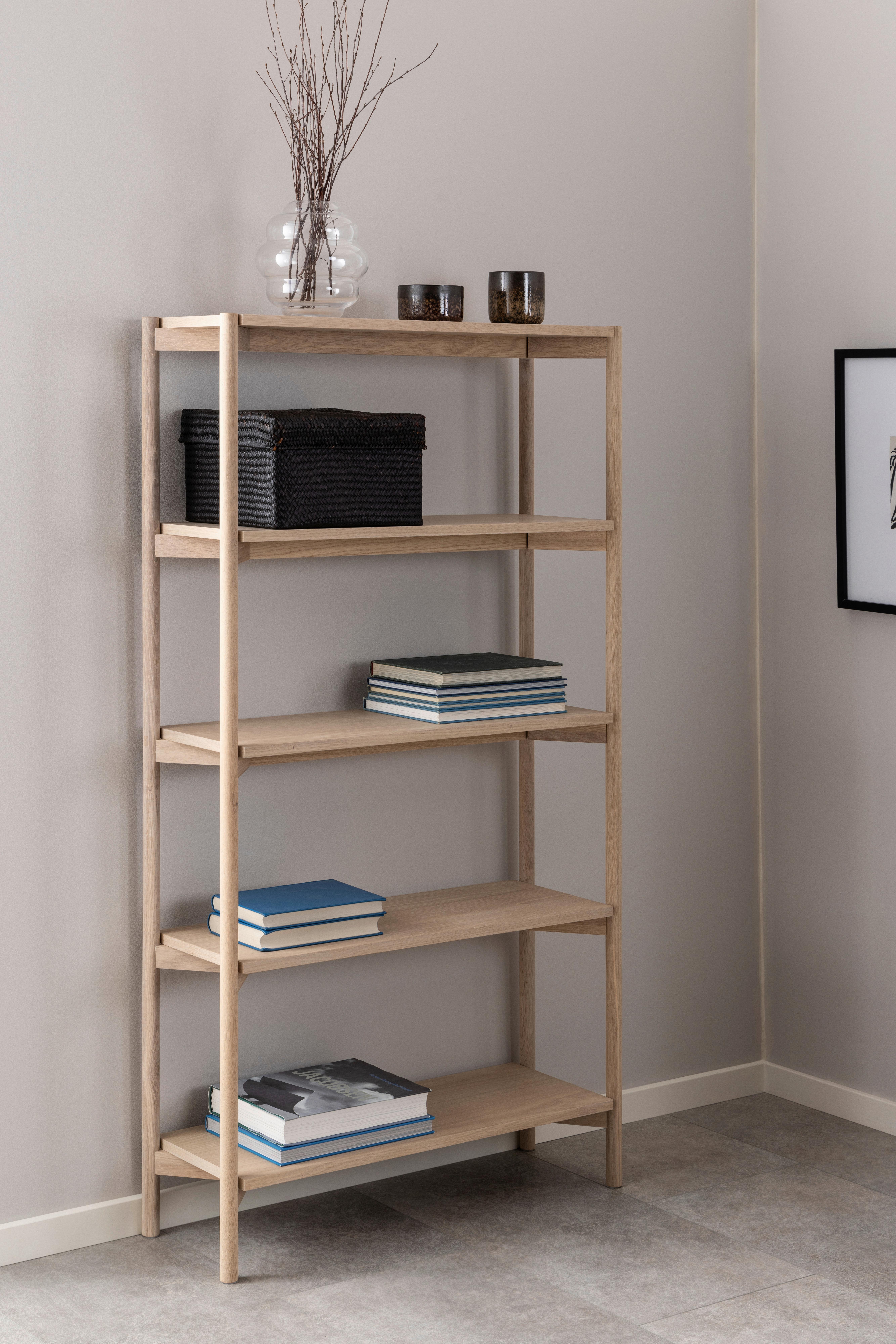 REGAŁ OXFORD - kolor dębowy, Trend, materiał drewnopochodny/drewno (86/160/30cm)