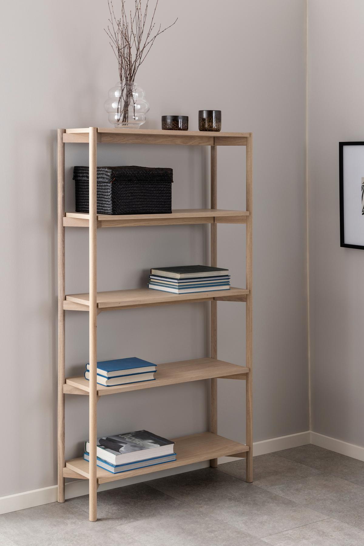 REGAŁ OXFORD - kolor dębowy, Trend, materiał drewnopochodny/drewno (86/160/30cm)