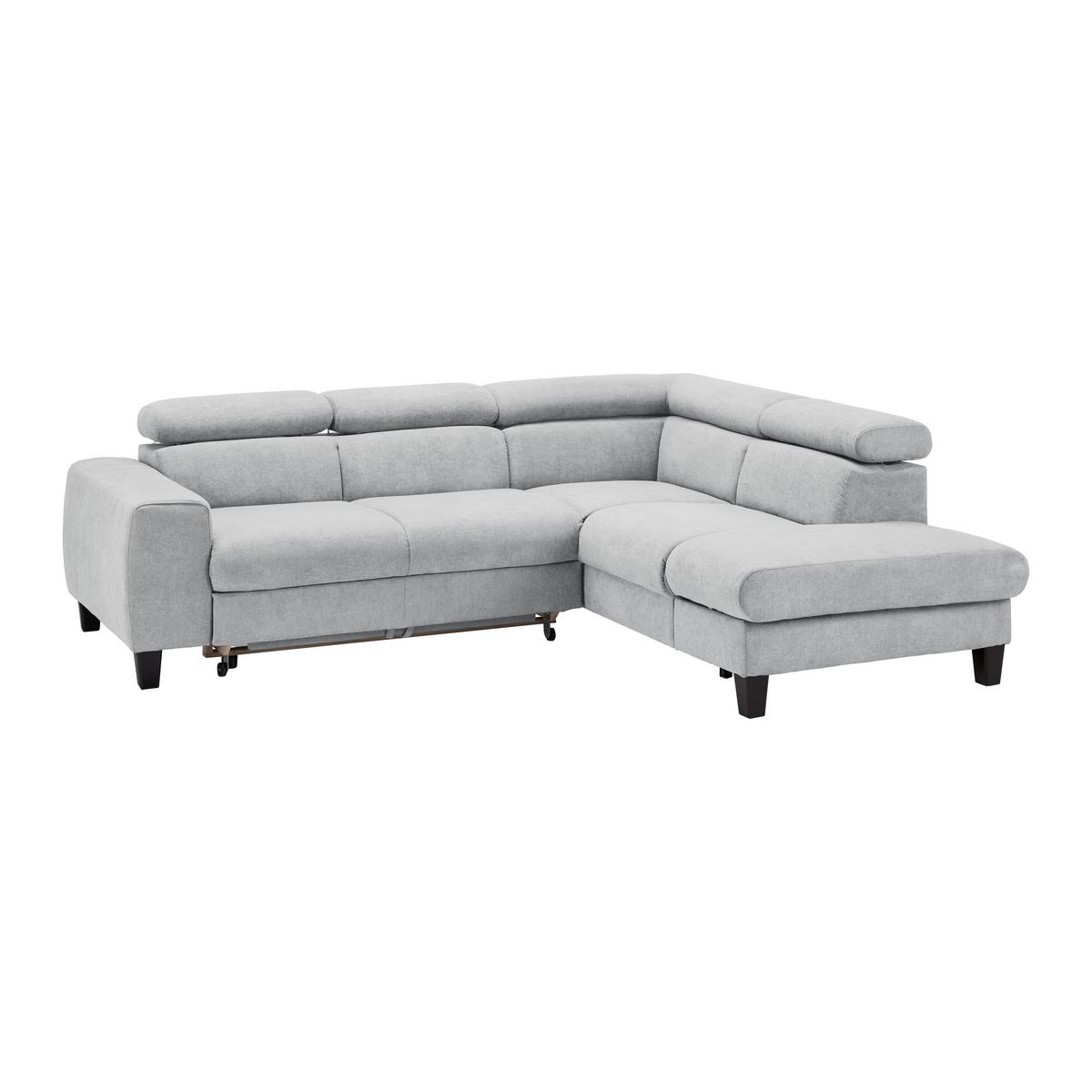 Sedežna Garnitura Malibu, Z Ležiščem - svetlo siva, Moderno, tekstil/les (249/88/207cm) - Bessagi Home