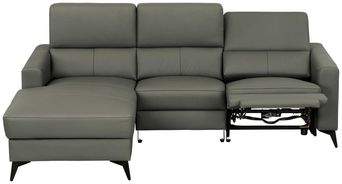 Kutna Garnitura Ben - tamno siva/crna, Moderno, koža/drvo (102-180/75-95/235cm) - Premium Living