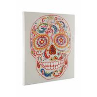 ÖLGEMÄLDE ÖL-WANDBILD TOTENKOPF - Multicolor, Trend, Holz/Kunststoff (90/90cm) - Kayoom