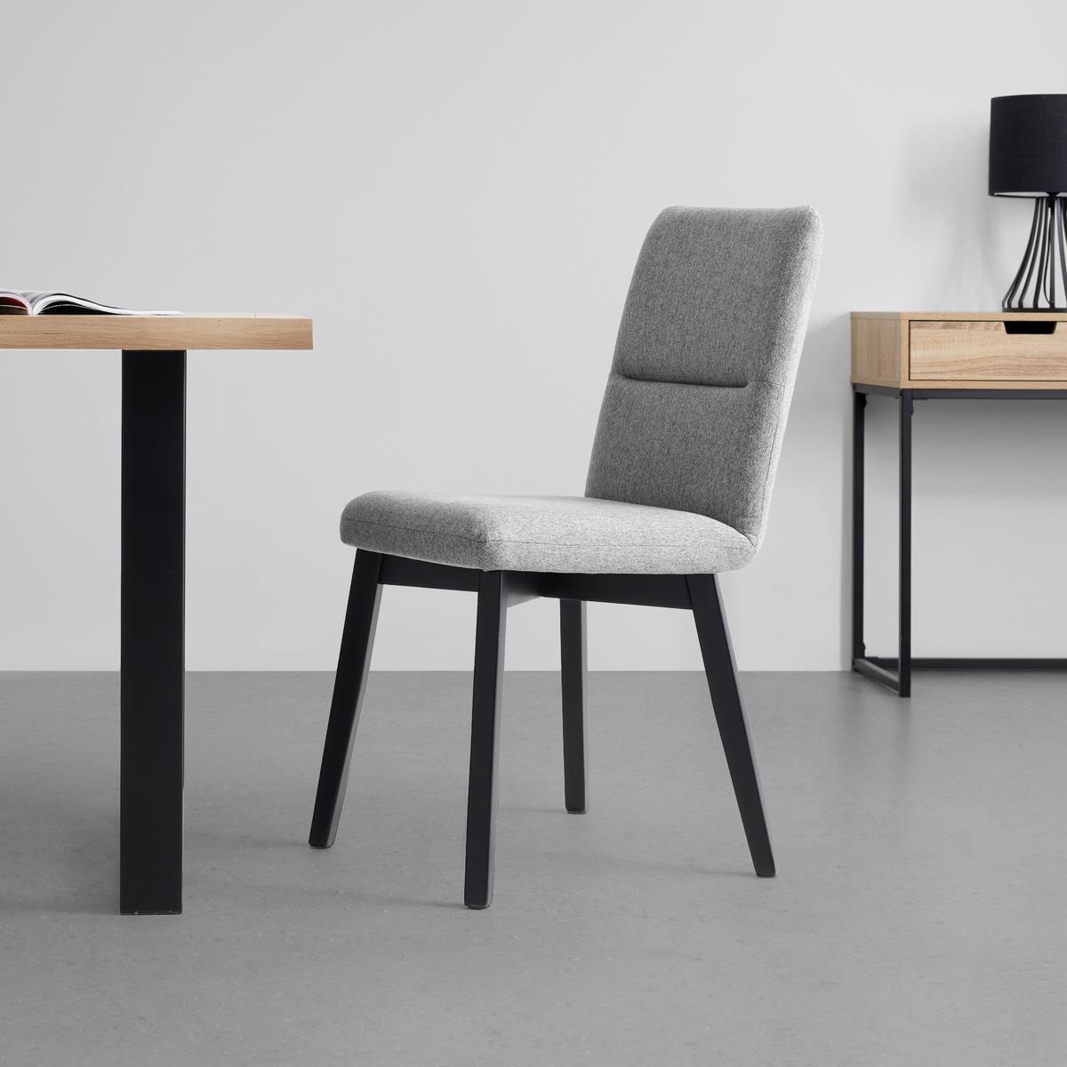 Stuhl Canon in Grau - Schwarz/Grau, Konventionell, Holz/Textil (49/88/61cm) - Mömax