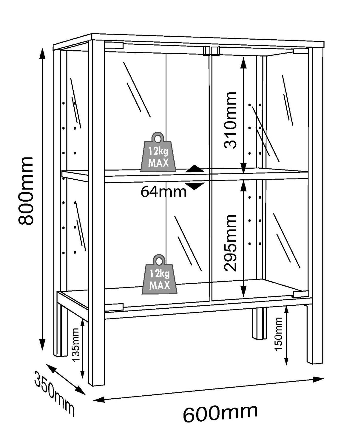 Vitrine Jensol Honigeiche/Klar - Honigeiche/Klar, Design, Glas/Holzwerkstoff (60/80/35cm) - Livetastic