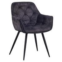 STUHL-SET ALAN - Anthrazit/Schwarz, KONVENTIONELL, Kunststoff/Textil (54/86/53cm) - MID.YOU