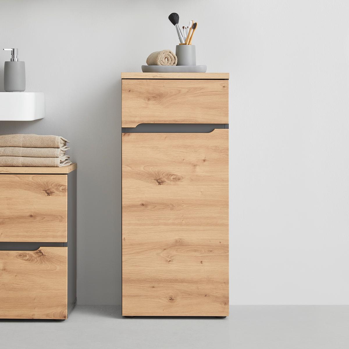 Unterschrank Memphis Artisan Eiche/Grau - Schwarz/Eiche Artisan, MODERN, Holzwerkstoff/Kunststoff (40/90/31cm) - Mömax