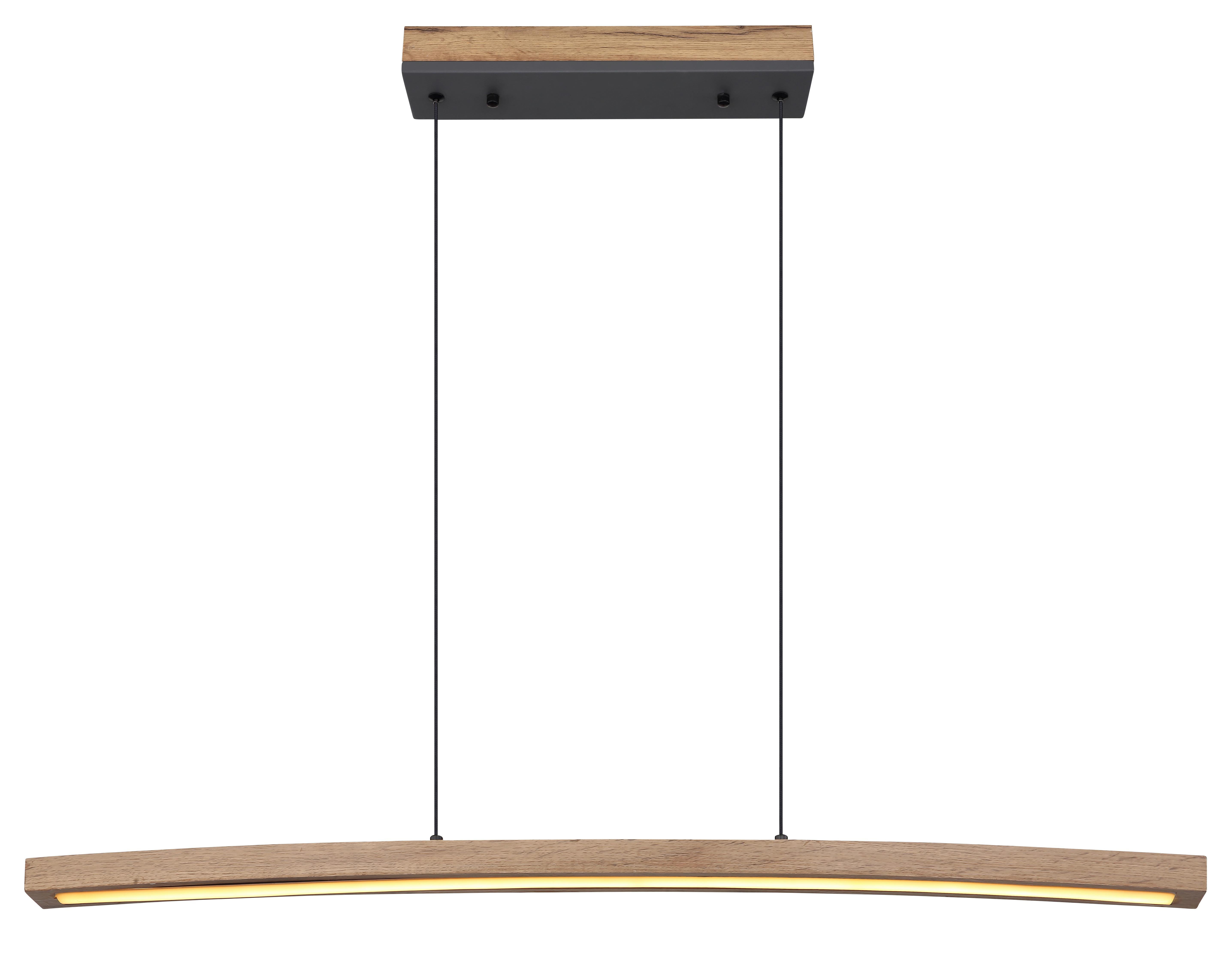 LED-Hängeleuchte Doro Dunkelbraun max. 18 Watt - Dunkelbraun/Opal, KONVENTIONELL, Holzwerkstoff/Kunststoff (100/7/120cm) - Globo