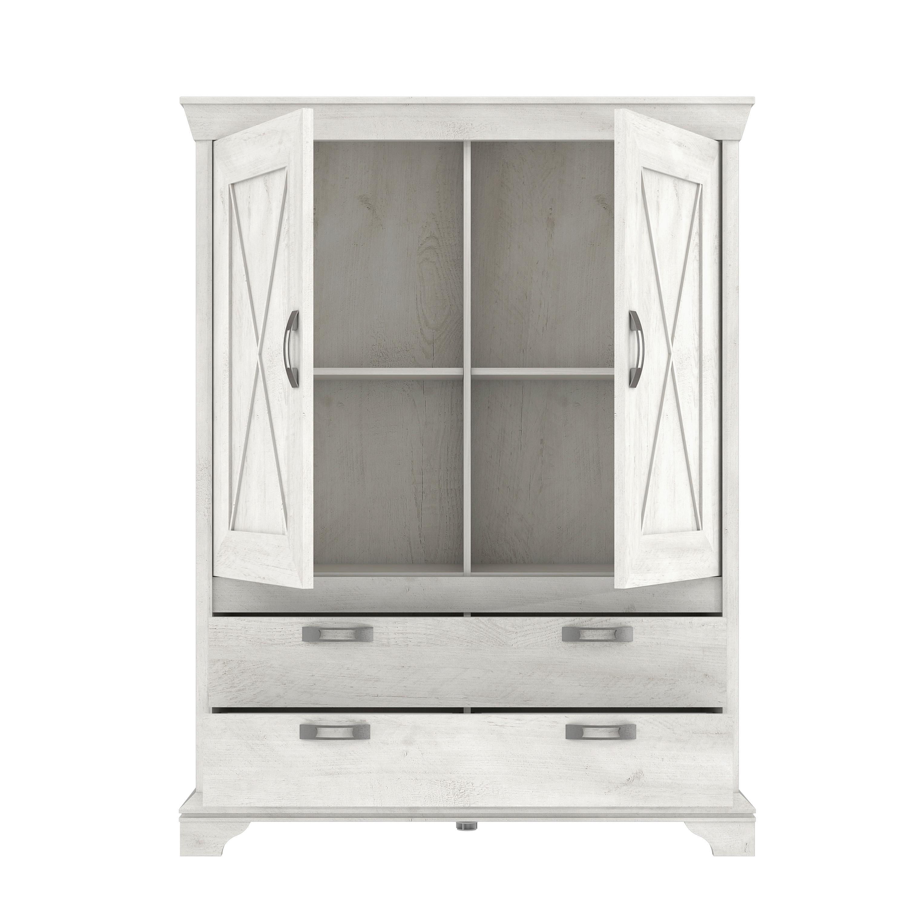 Vitrina Kashmir - bijela/srebrne boje, Konvencionalno, drvni materijal/metal (123/162,3/48,2cm) - Premium Living