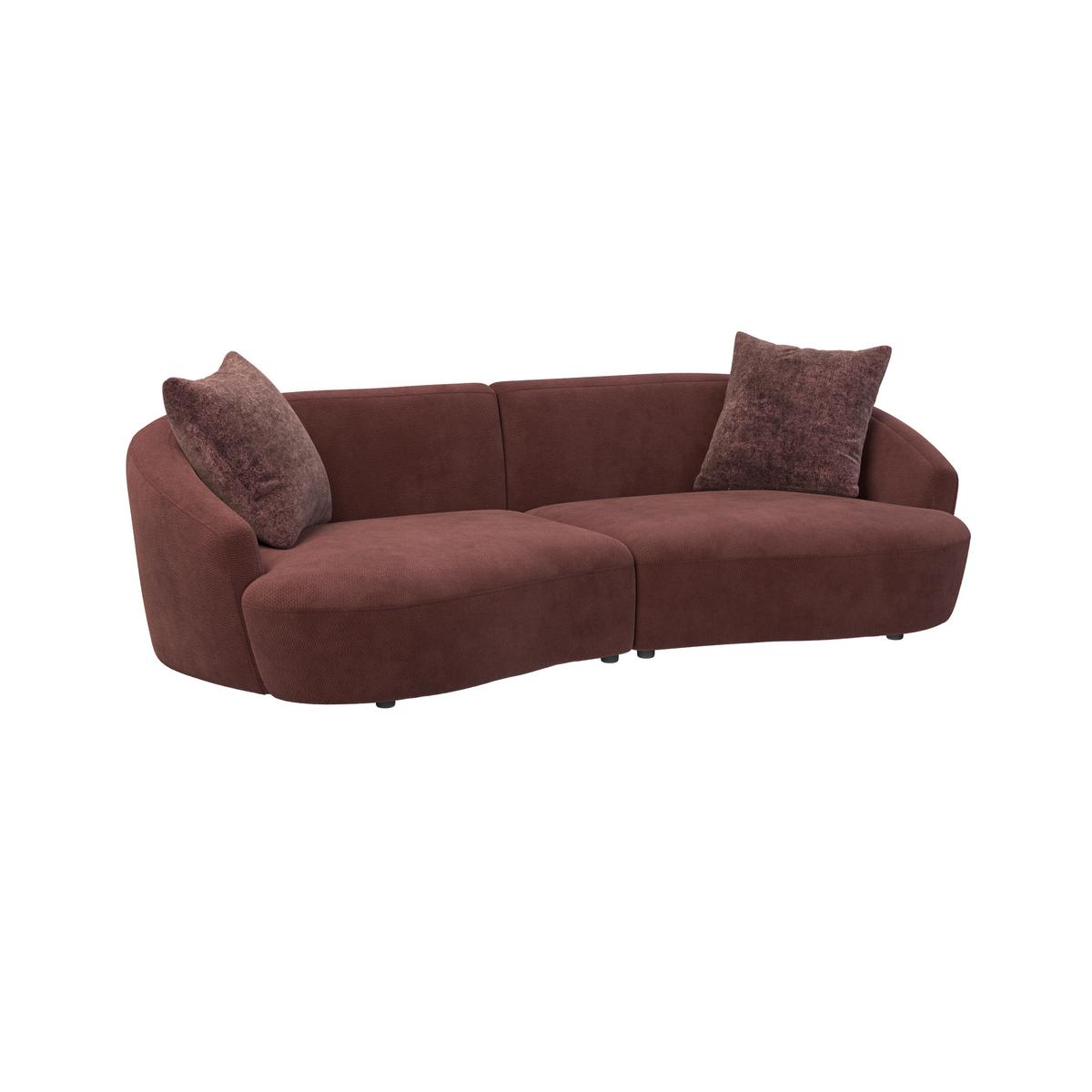 Megasofa Casoria -Studio- - Bordeaux/Schwarz, Modern, Kunststoff/Textil (260/76/115cm) - Mömax