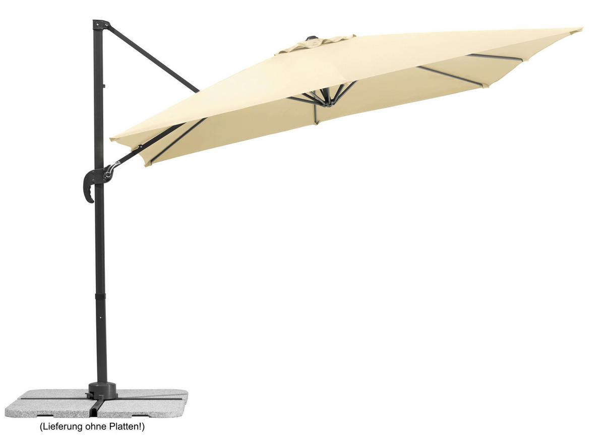 Ampelschirm Rhodos Junior ca.338x239x270cm Naturfarben - Anthrazit/Naturfarben, Basics, Textil/Metall (338/239/270cm) - Schneider