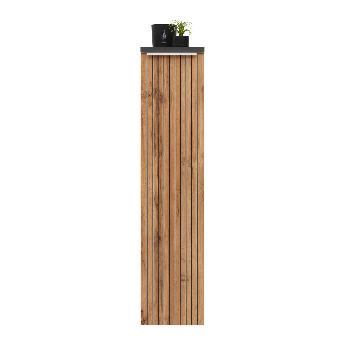Midischrank Jakarta in Schwarz/Eiche Wotan - Eiche Wotan/Schwarz, Modern, Holzwerkstoff/Kunststoff (30/130/35cm) - Mömax