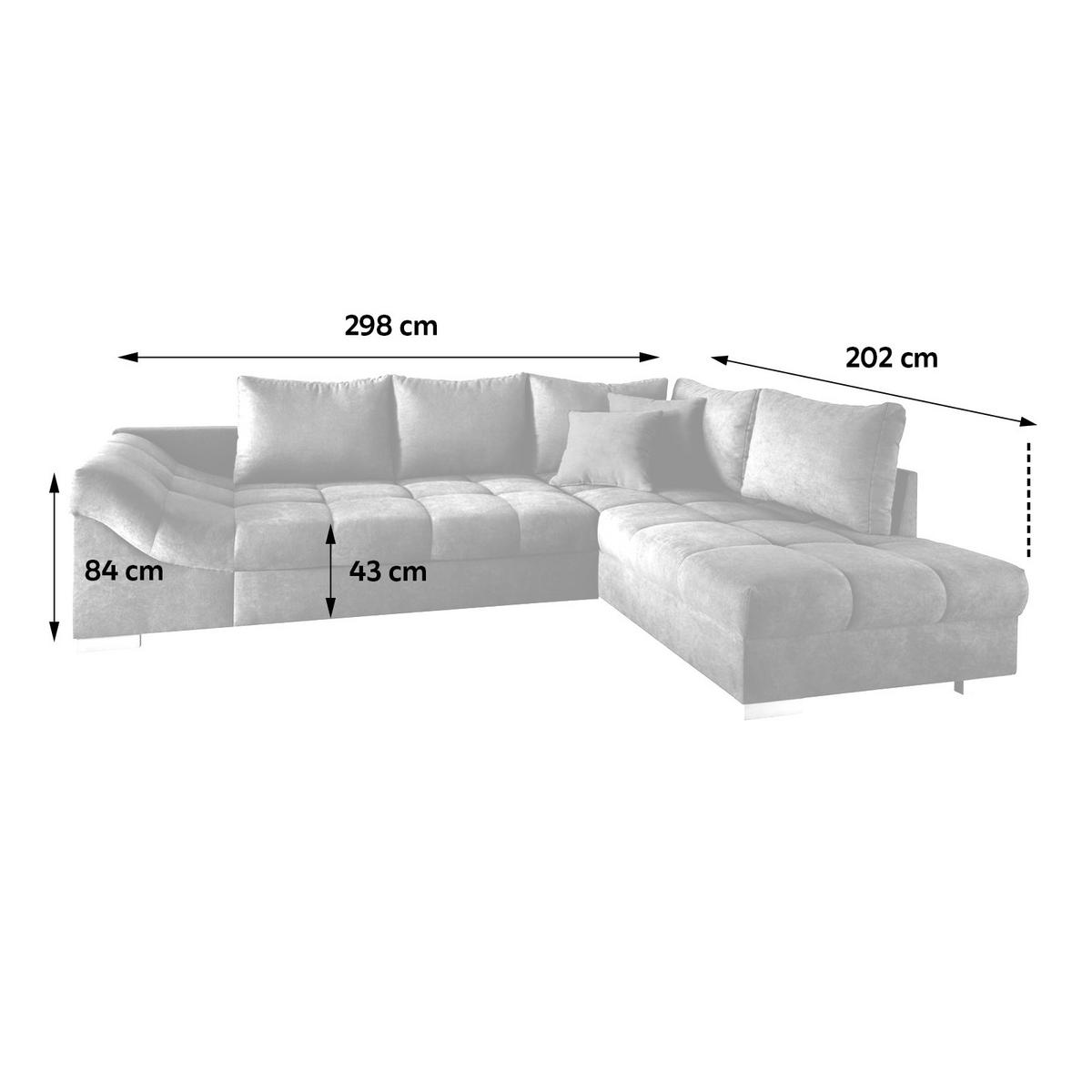Wohnlandschaft Alvito Anthrazit Nylon/Mikrofaser - Anthrazit/Silberfarben, Design, Holz/Textil (298/202cm) - MID.YOU