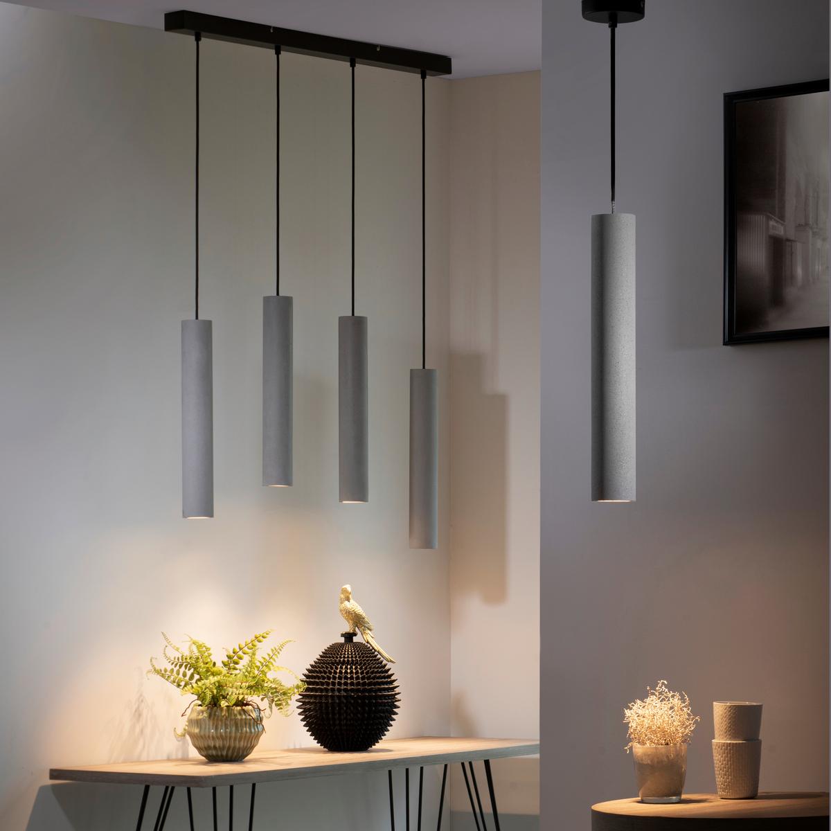 Hängeleuchte Eton max. 35 Watt - Greige, Design, Kunststoff/Metall (100/7,5/120cm) - Paul Neuhaus