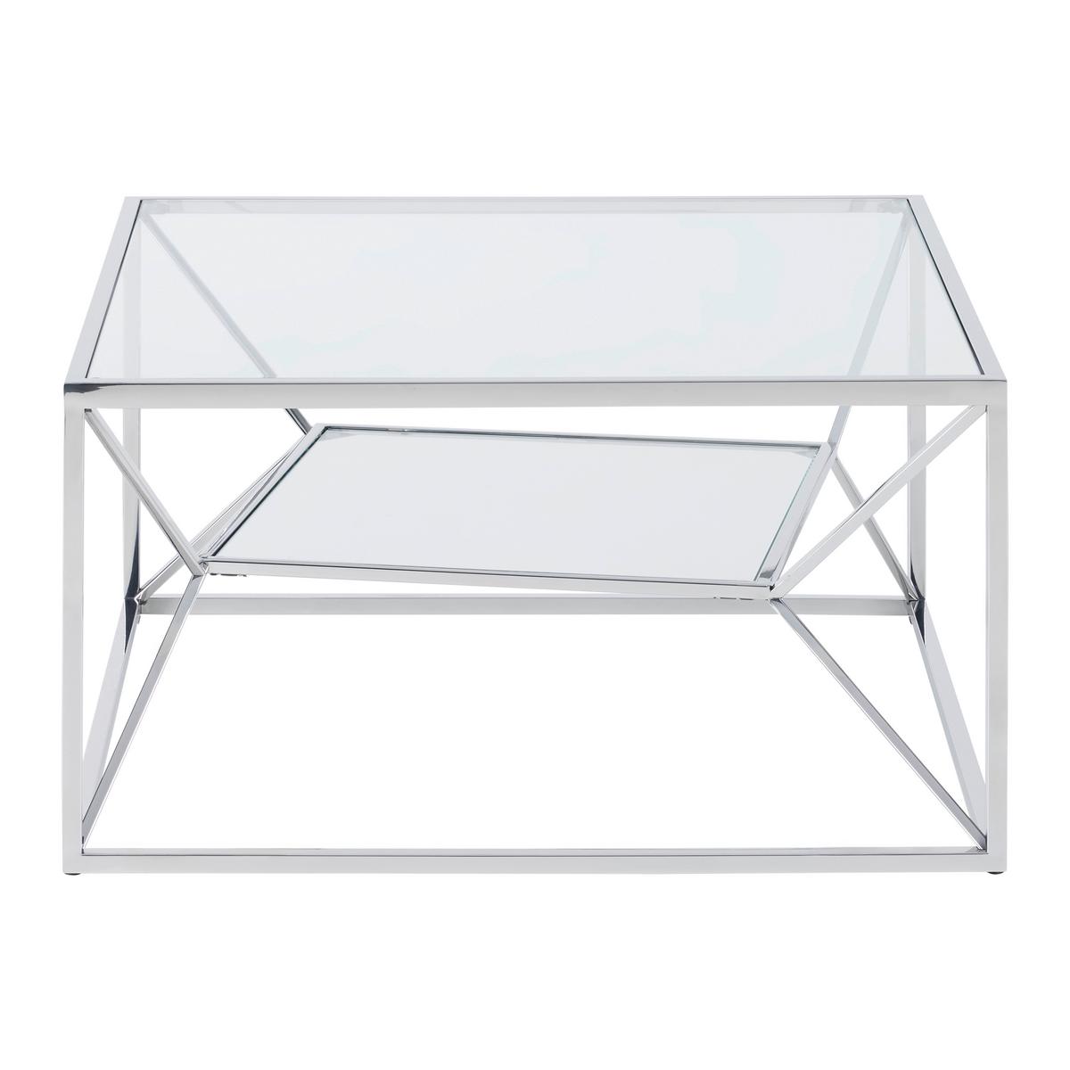 Couchtisch Angel II Chromfarben - Chromfarben, MODERN, Glas/Metall (70/70/38cm) - Mömax