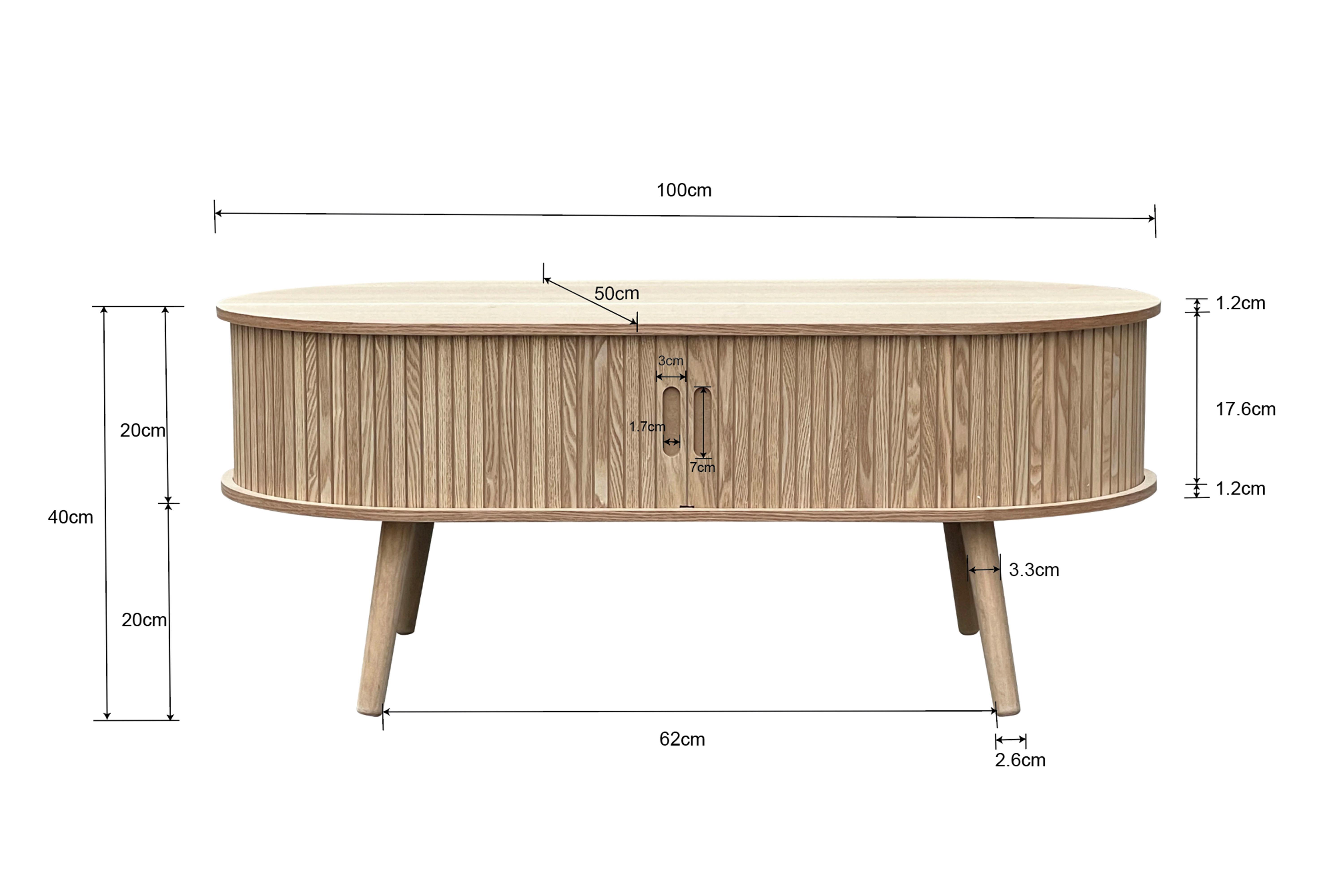 SOFFBORD SKANDY II - naturfärgad, Klassisk, trämaterial/trä (100/50/40cm) - Premium Living
