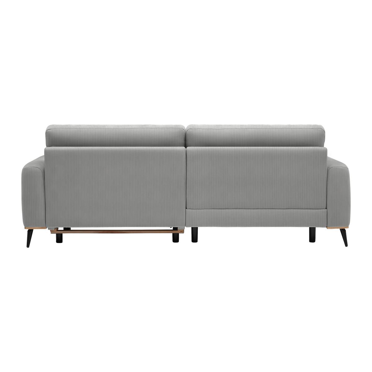 Wohnlandschaft Romeo Grau - Schwarz/Grau, KONVENTIONELL, Textil/Metall (167/87/234cm) - Zandiara