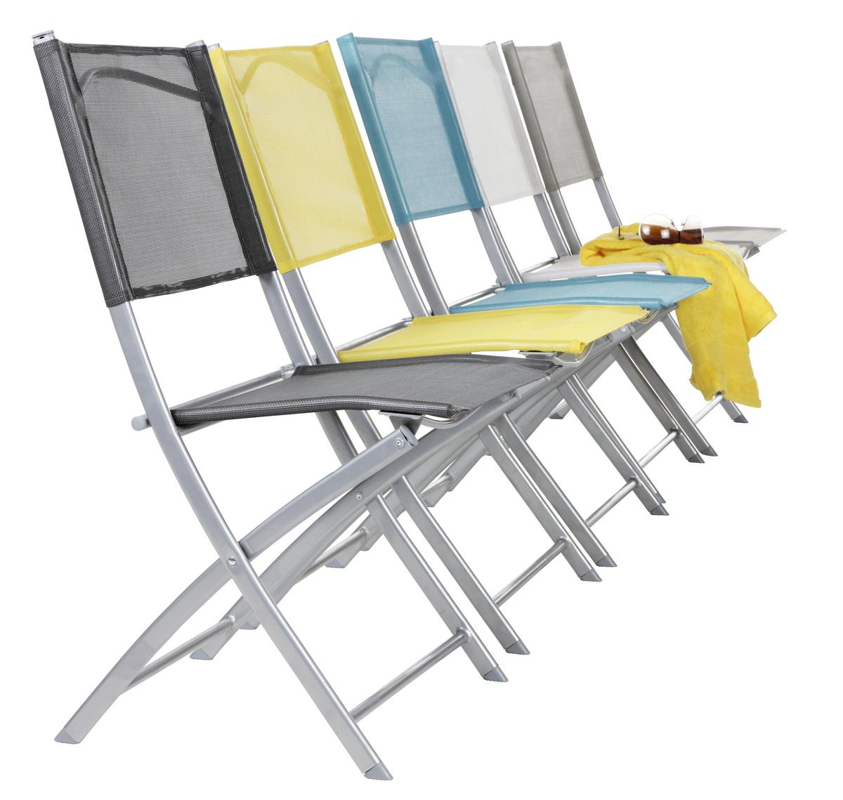 Gartenstuhl Rüdiger Grau aus Stahl - Anthrazit/Hellgrau, Kunststoff/Textil (45/83/50cm) - Mömax