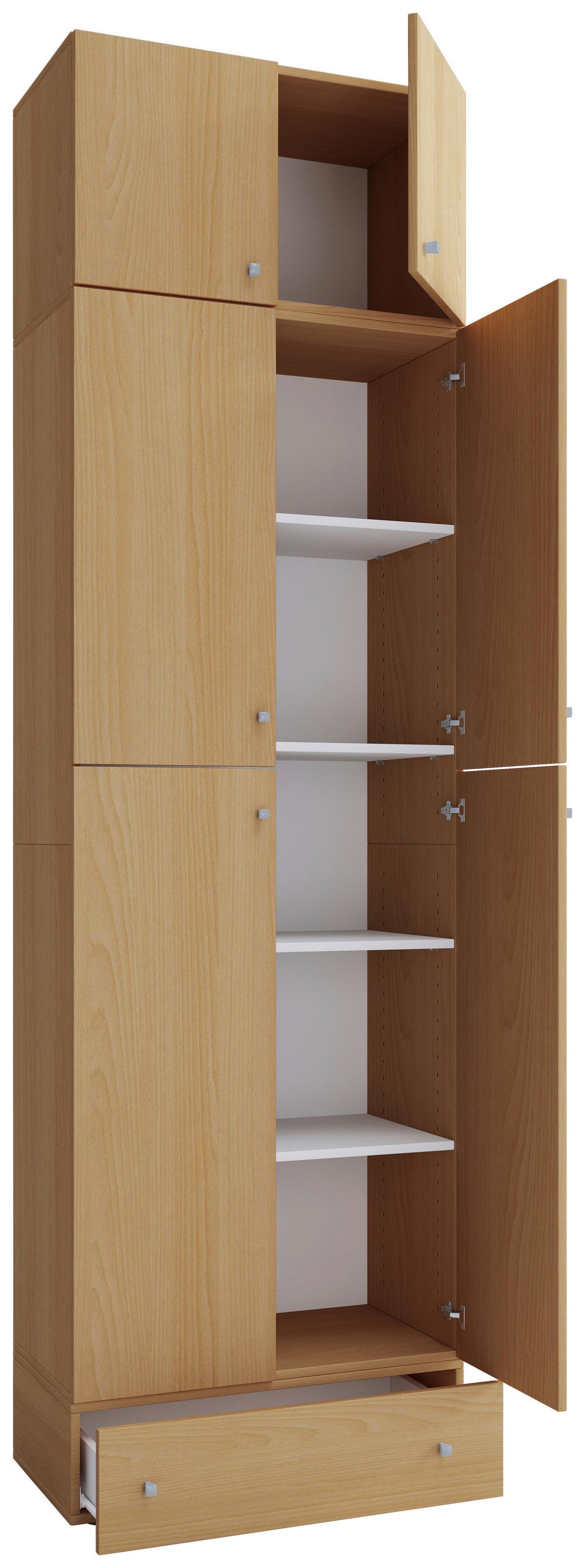 Kleiderschrank Lona XXL Buchefarben ca. 70x240x39 cm - Buchefarben/Grau, MODERN, Holzwerkstoff/Kunststoff (70/240/39cm) - MID.YOU