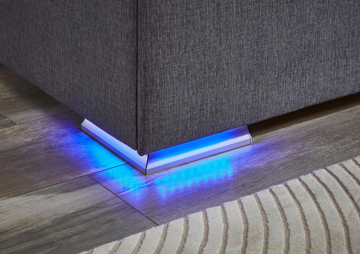 ŁÓŻKO BOXSPRING COLORADO II - antracytowy/kolor chromowy, Design, tworzywo sztuczne/tkanina (140/200cm) - Boxxx