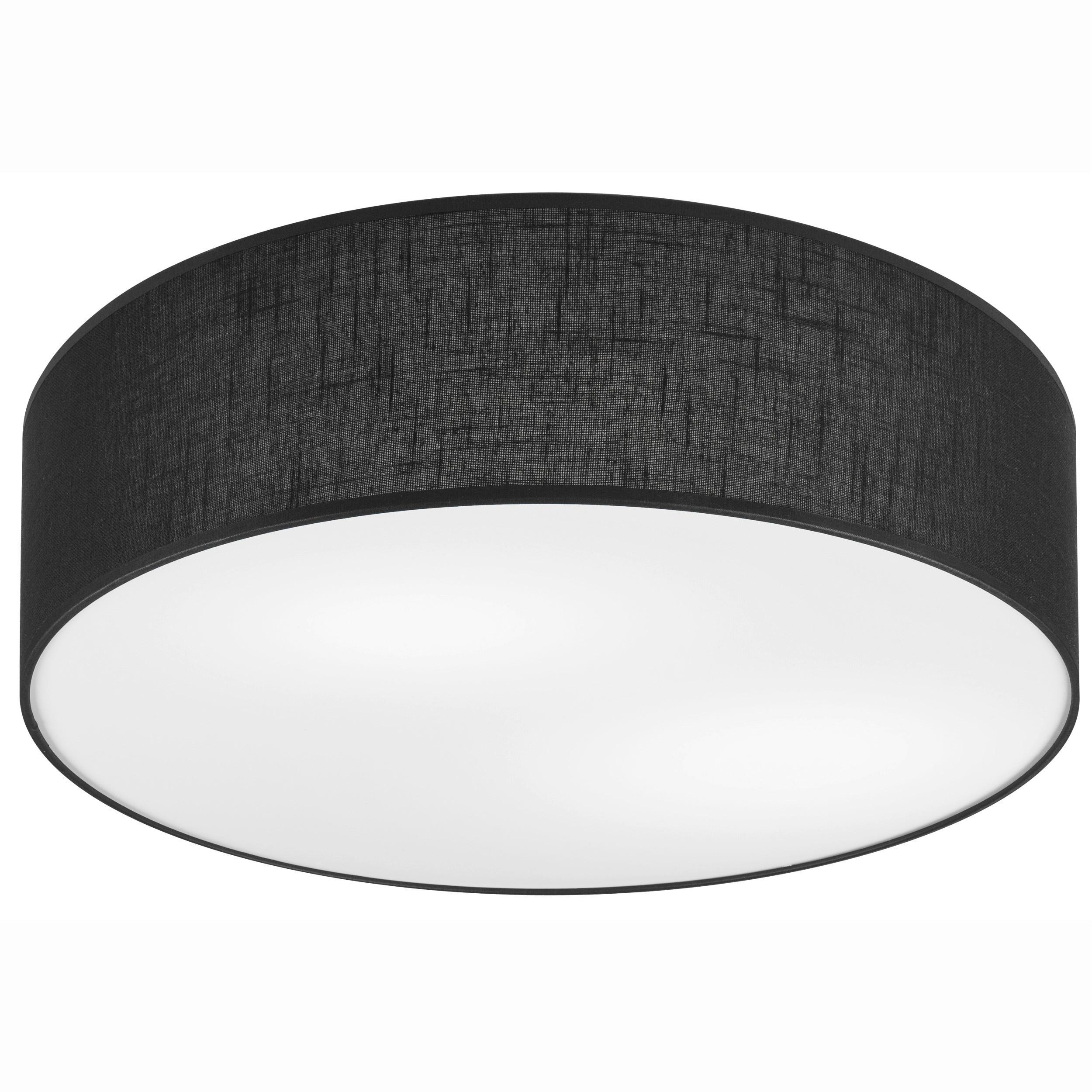 Deckenleuchte Estelle Schwarz max. 60 Watt - Schwarz Hochglanz, Basics, Textil (13/45/13cm)