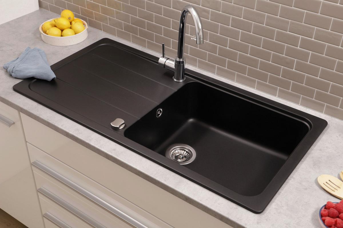 Pomivalno Korito Austin, 100x50cm - črna, Design, kamen (100/20/50cm) - Respekta