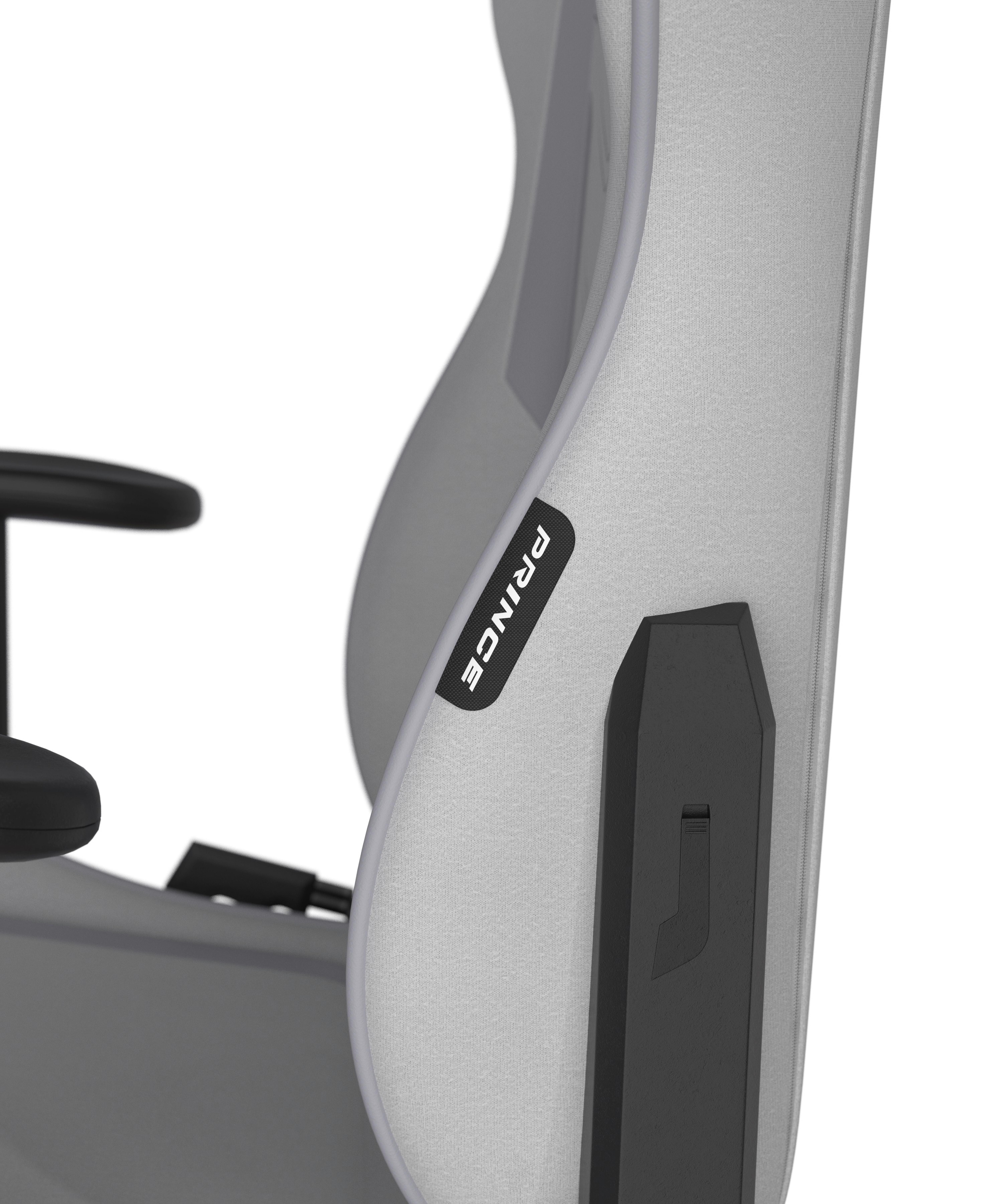 GAMINGSTOL PRINCE - vit/grå, Modern, textil/plast (67/126/67cm) - Dxracer