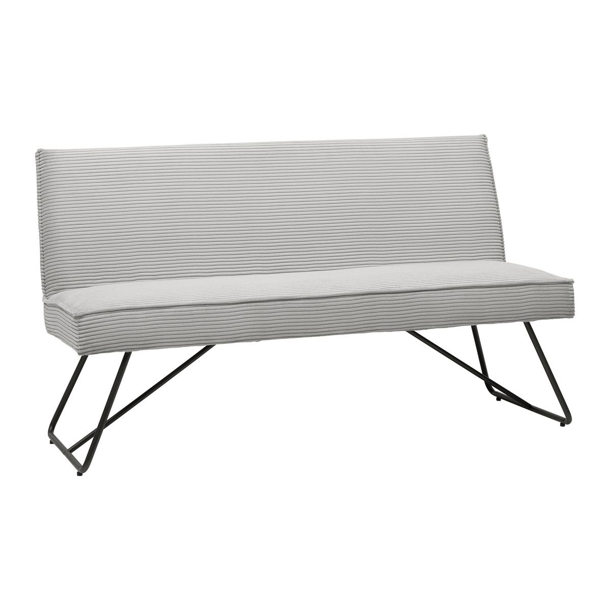 Sitzbank Cora in Grau/Schwarz - Schwarz/Grau, Modern, Textil/Metall - Mömax