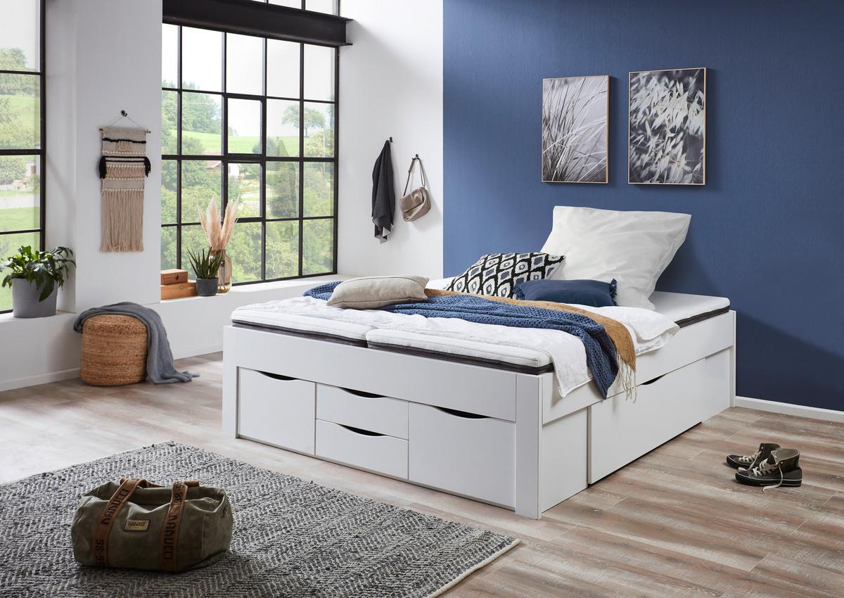 Krevet S Prostor. Za Odlaganje Noah - bijela, Konvencionalno, drvni materijal (180/200cm) - Modern Living