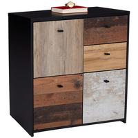 Komoda Sanne - črna/barve hrasta, Moderno, kovina/umetna masa (77,2/77,5/29,6cm) - Mömax