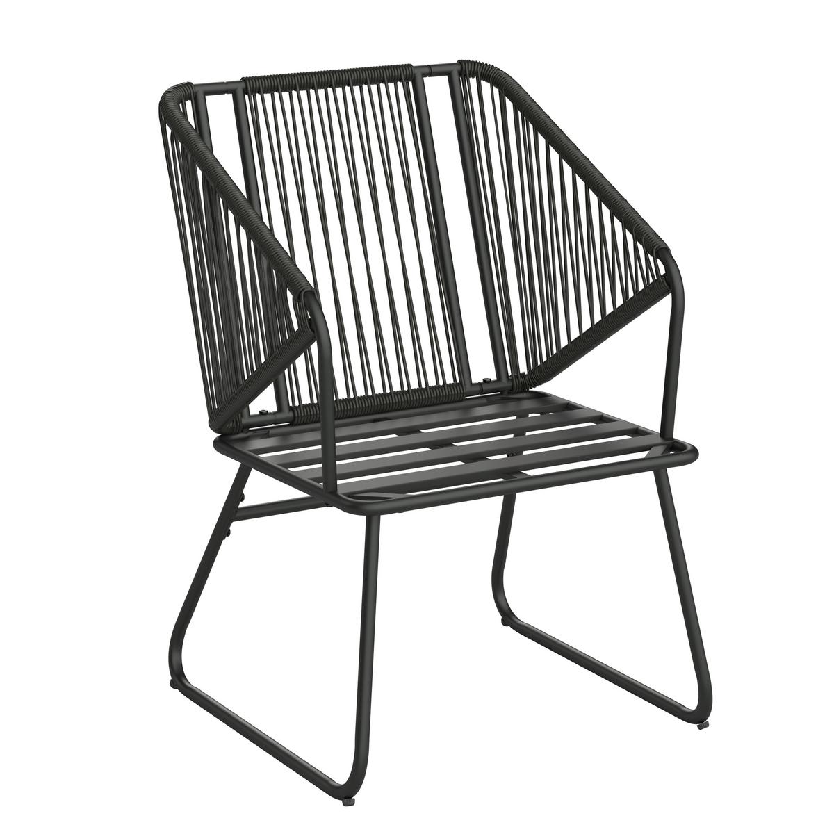 KOMPLET OGRODOWY ZE STOŁEM NOAH - ciemnoszary/czarny, Design, tworzywo sztuczne/metal - Ambia Garden