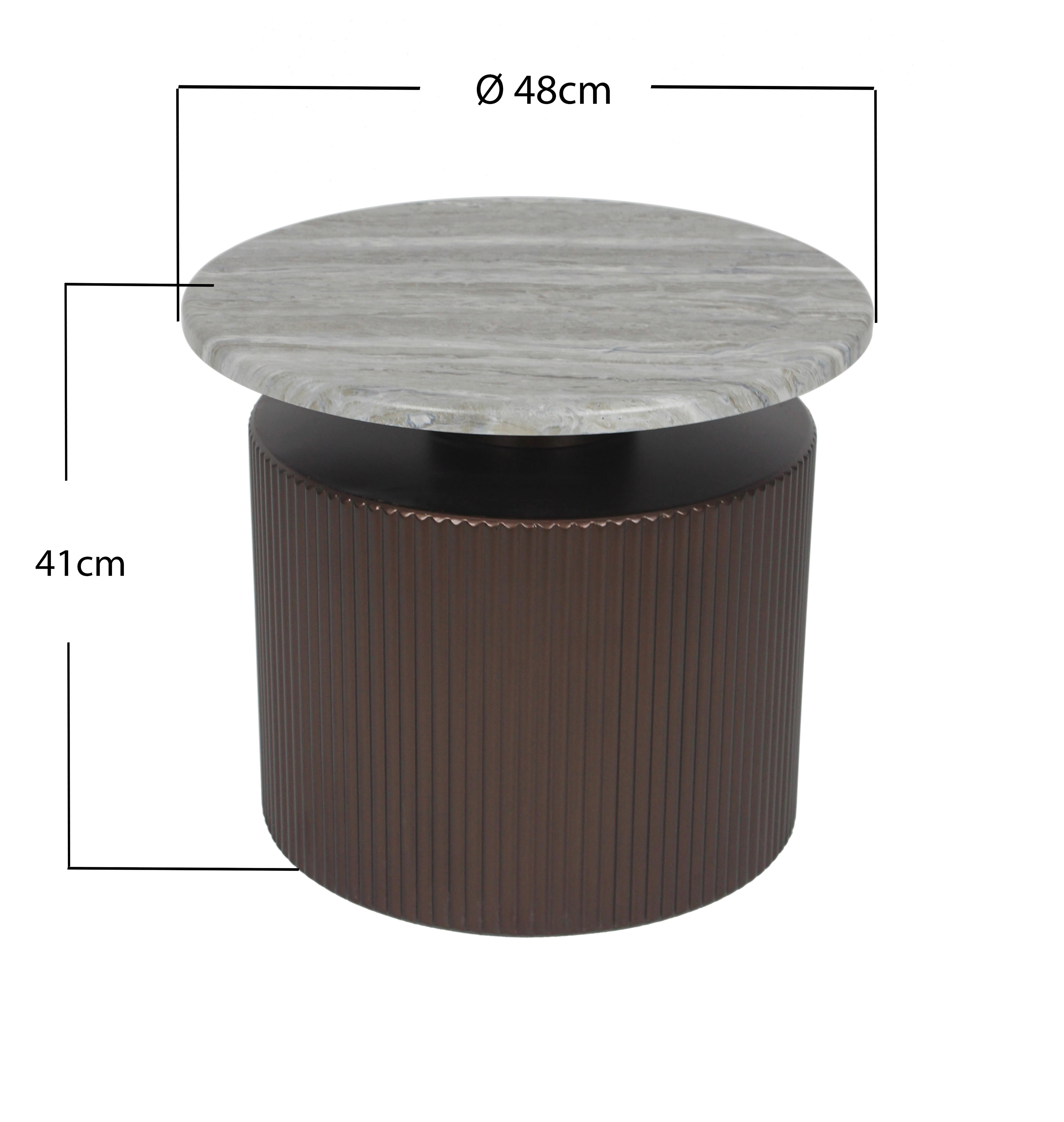 SOFFBORD SOLCO -TREND- - bronsfärgad/naturfärgad, Lifestyle, metall/trämaterial (46/41cm) - Premium Living