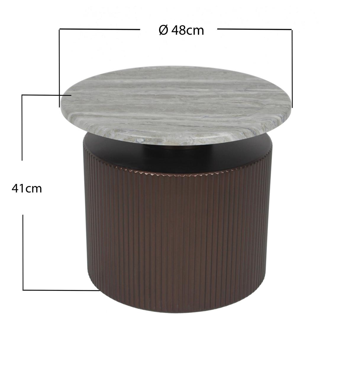 Couchtisch Solco Naturfarben/Bronzefarben - Naturfarben/Bronzefarben, LIFESTYLE, Holzwerkstoff/Metall (46/41cm) - Premium Living